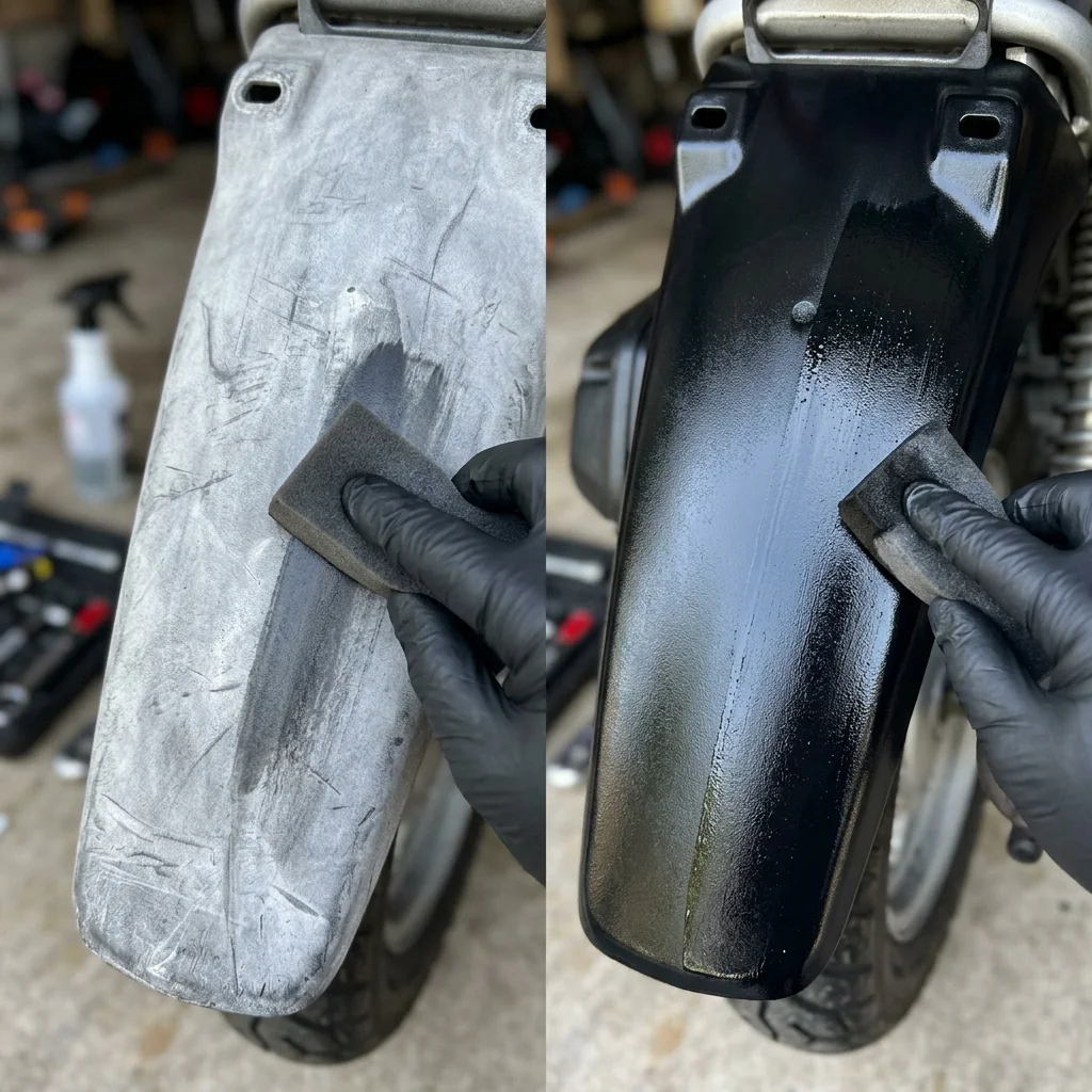 Cara Menghitamkan Spakbor & Dashboard Motor Matic yang Memutih Seperti Baru